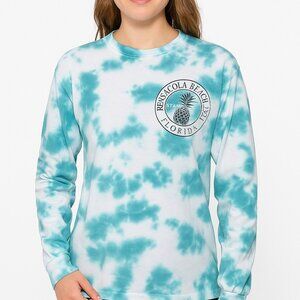 Southern Spirit  Blue Tye Dye Long Sleeve Top Size XL